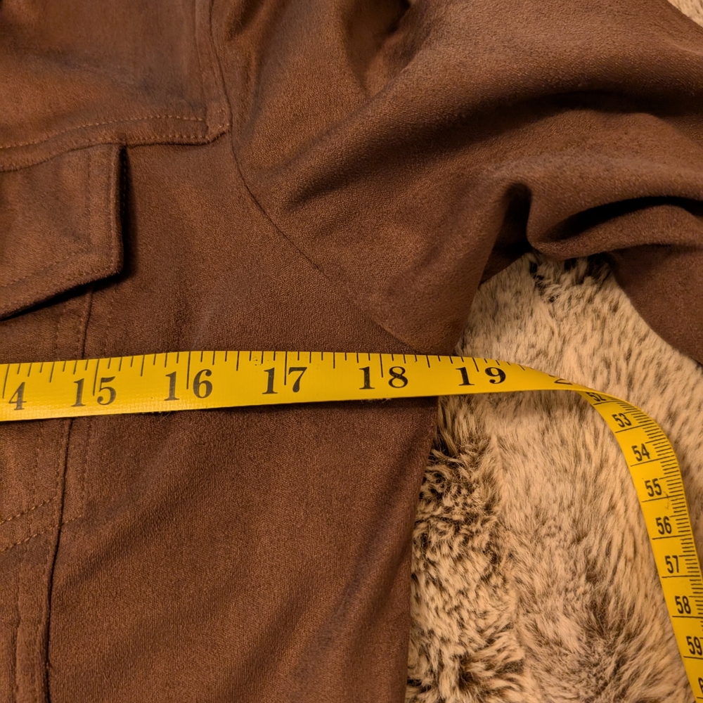 Tommy Bahama Chocolate Brown Faux Suede Trucker Jacket - Picture 6 of 8